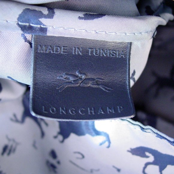 LONGCHAMP Le Pliage Cuir Navy Lambskin Leather Cross Body Bag - $565 - Picture 12 of 14